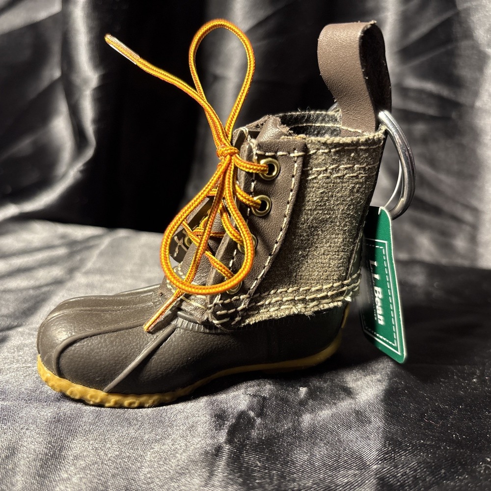 L.L. Bean Boot Keychain Miniature Duck Boot Logo Key Ring 3.5" Or Bag Accessory
